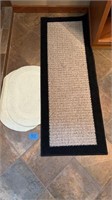 57”x21” long rug, 2 oval bath rugs