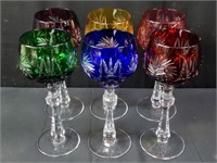 Group of 6 bohemian glass goblets