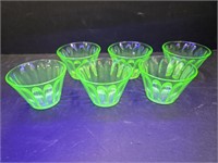 2 3/4" wide Uranium Glass Fruit Cups
