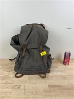 Old hiking bag with leather straps