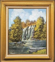 Donald A. Gibbs Oil On Canvas Waterfall (F72)