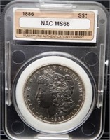 1886 NAC MS66 Morgan Silver Dollar