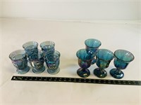 8pcs iridescent glass goblet cups