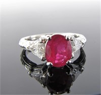 18K White Gold A. Jafe Ruby, Diamond Ring
