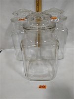 Clear glass canister set