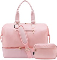 Weekender Bag with Shoe Compartment  Pink