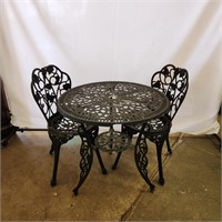 Black cast aluminum patio set- 2 chairs