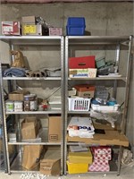 Two shelving units with contents