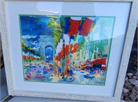 72 - FRAMED LEROY NEIMAN ART W/ COA 26X31" (A6)