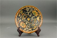 Chinese Tang Sancai Pottery Phoenix Plate