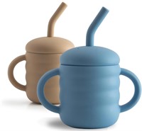 ($23) Cute 2-1 Silicone Straw Sippy Cup