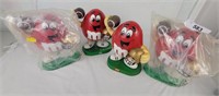 4 Red Football M& M'S Dispensers