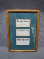 Framed & Matted Vintage Medical Serum Ads.