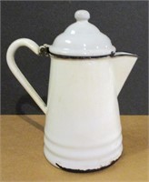 Vintage White Enamel Coffee Pot