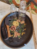 Painted Serving Tray & Jars