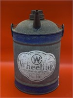 Antique Vintage Wheeling Co Oil Can Tin Can 101