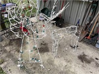 Metal light up reindeer & angel