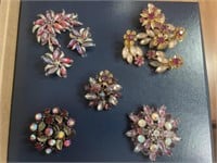 Kramer Judy Lee Austria pink/purple pins/earrings