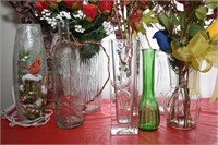 8 VASES AND BOTTLE