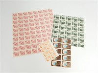 Feuilles timbres: 80 x 0,05 cents Noël, autres