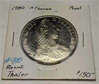 1780 M. Theresa proof coin