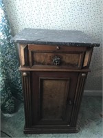 19th Century Marble Top Bedside Stand