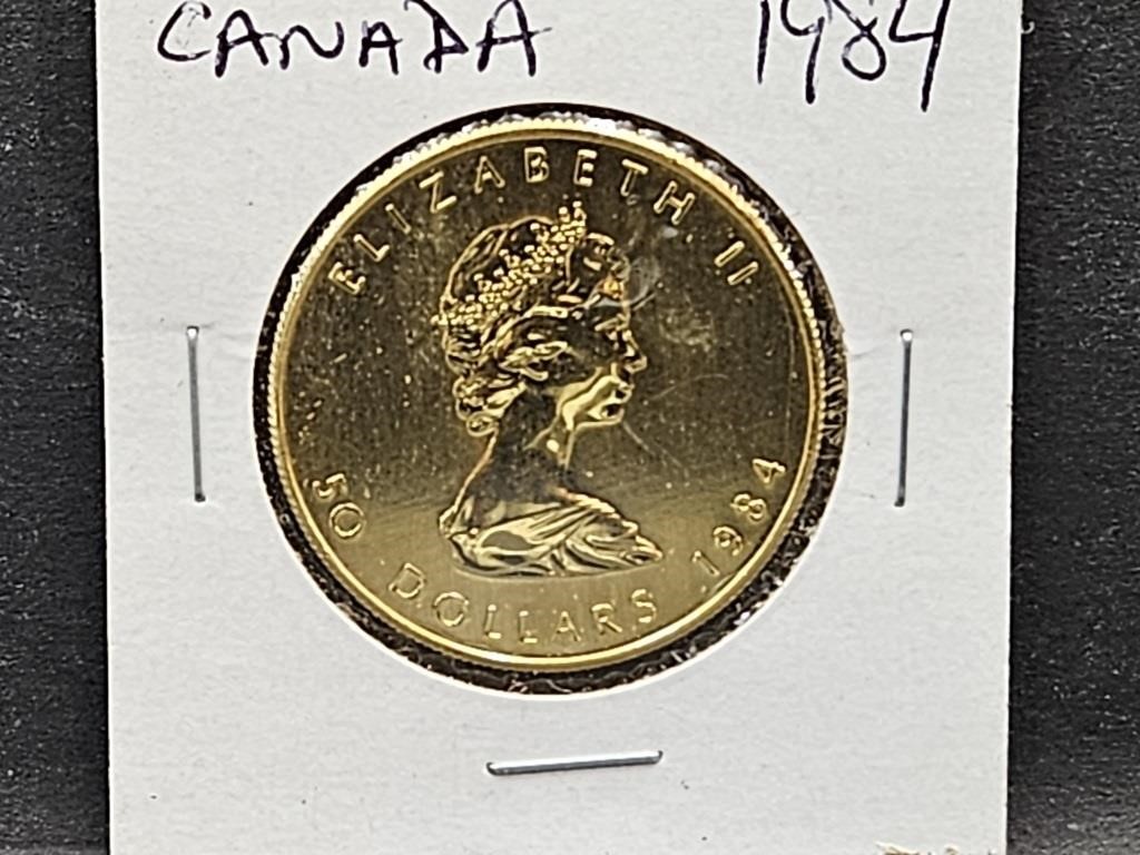 1984 Canada $ 50 Dollar 1 OZ GOLD Coin