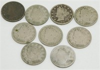 9 Liberty Head V Nickels
