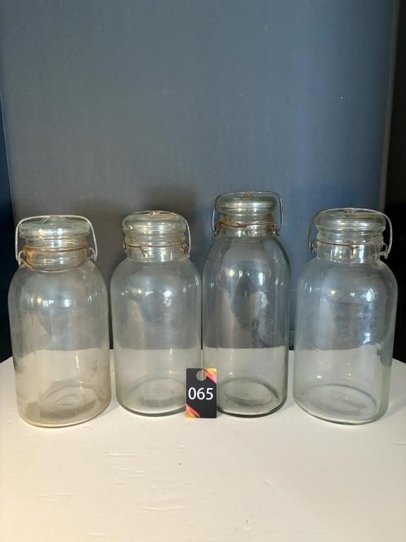 Vintage Glass Canning Jars with Lids