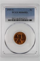 1955-S Lincoln Cent PCGS MS-66 Red