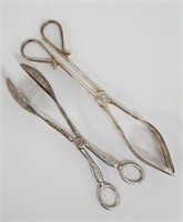 Vintage Silver Plated Serving Tongs