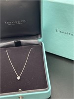 Tiffany & Co. Platinum Diamond Solitaire Necklace