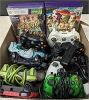 X BOX 360 CONTROLLERS AND GAMES