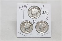 1944PDS Mercury Dimes