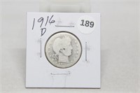 1916-d Barber Quarter