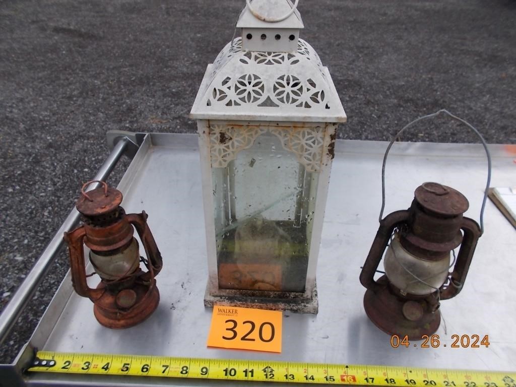 Two Oil Lamps, Candle Box Lamps