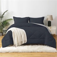 USED-JOLLYVOGUE 3pc Queen Comforter Set Bedding