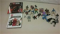 Lot Of Action Figures & Lego Books Including Star