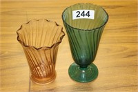 Pair of Colored Glass Vases