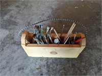 Paintbrushes in Wooden Carrier