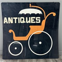 Large Plastic Hanging 'Antiques' Sign