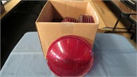 12 red plastic railway lenses