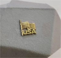 Gold lapel pin USA marked 14k, 1gr