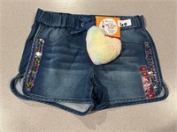 MM 7/8 Girl's Knit Denim Shorts w/ Keychain