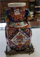 10.5" Asian vase with stand, Andrea by Sadek