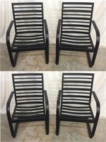 4 NEW Ft. Walton Black Steel Patio Dining Chairs