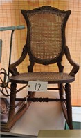 Ornate, Carved Rocking Chair, Caned
