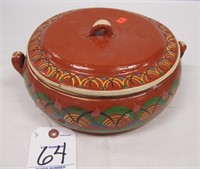 MEXICAN CLAY BEAN POT WITH LID