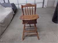 Vintage wood baby high chair