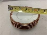GDA Limoges France, set of 5 saucer plates